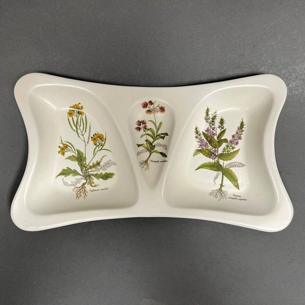 Poole Pottery Divided Serving‎ Dish England Country Lane Trinket Flowers Roots